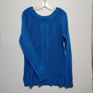 APTIO Blue Cable Knit Sweater Long‎ Sleeve Crew Neck Women's XL